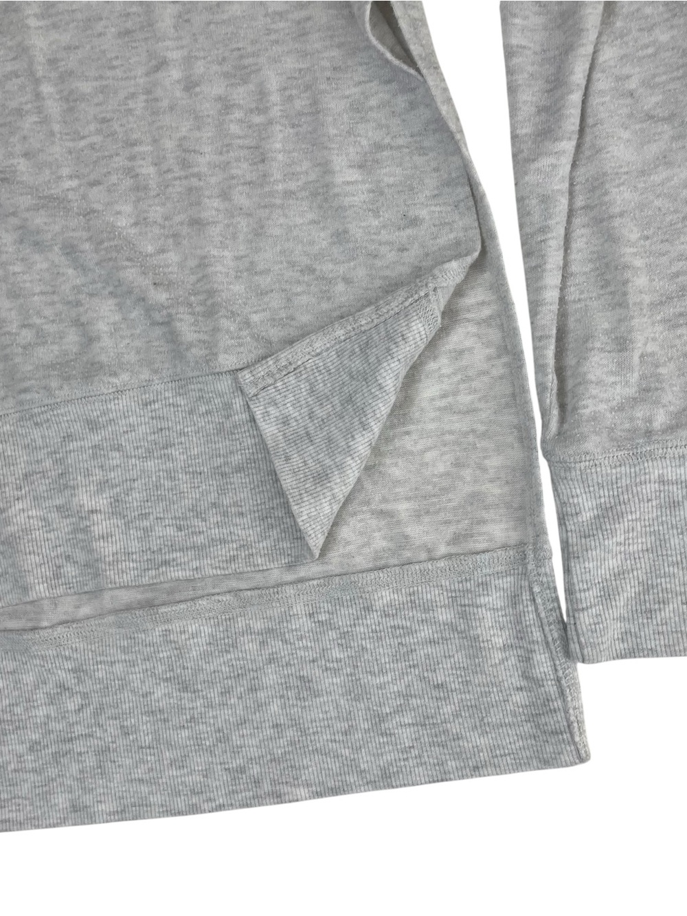 alo Yoga Glimpse Side Slit Pullover Sweatshirt Heather Grey - Picture 5 of 7